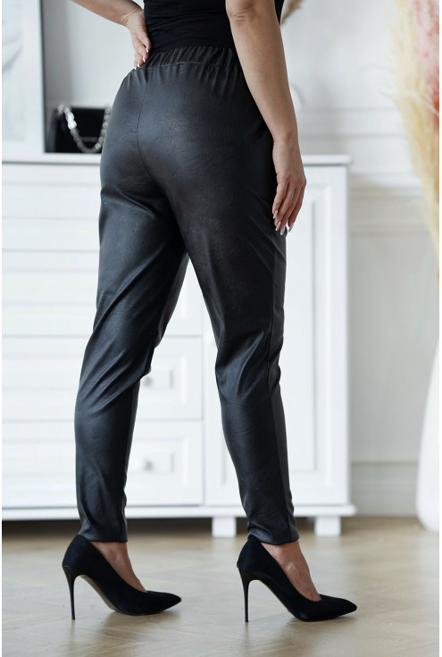 czarne skórkowe spodnie XXL