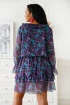 Zwiewna sukienka w fioletowe i niebieskie kwiaty - Terina