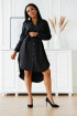 Czarna sukienka koszulowa z kieszonką i materiałowym paskiem - Avanti