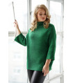 Zielony sweter z rękawem 3/4 i stójką - Altea