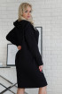 Czarna oversizowa sukienka z kieszenią i naszywką - Rebecka