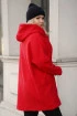 Czerwony płaszcz oversize z kapturem TIFFANY