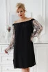 Czarna sukienka hiszpanka z cekinami - Mirella