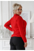 Czerwony sweter z golfem splot warkocz - Rosalia