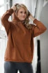 Karmelowa bluza kangurek z kapturem - Alora