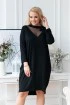 Czarna sukienka z siateczką i wiązaniem przy dekolcie - SECRET