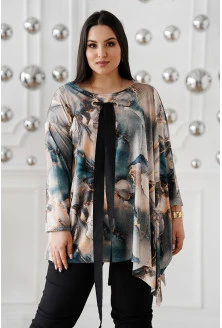 Kolorowa bluzka/tunika oversize wzór marmurek - Cosmo