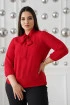 Czerwona bluzka z wiązaniem na dekolcie - Lorrie