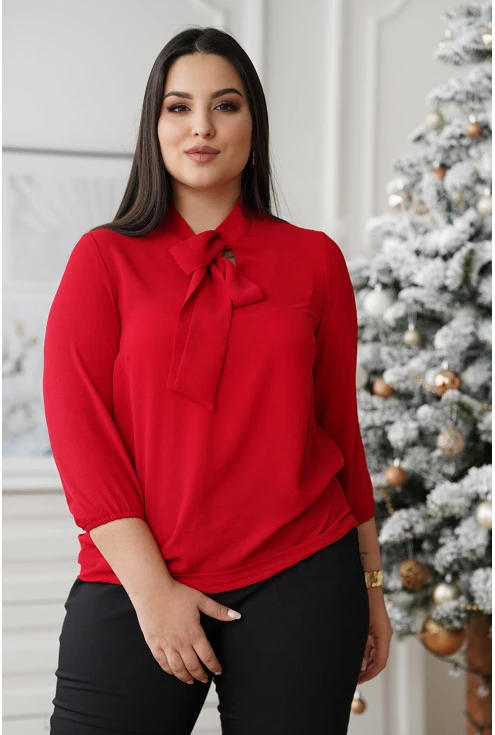 czerwona elegancka bluzka duże rozmiary