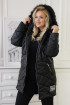 Czarna pikowana kurtka zimowa z błyszczącym wzorem w pepitkę - Ruby