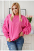 Różowa bluza z marszczeniem na rękawach i haftem - Sherine