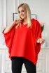 Czerwona bluzka kimono z dekoltem V - Marion