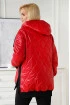 Czerwona jesienna pikowana kurtka z kapturem - Alvira