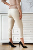 Spodnie z eco skóry z kieszeniami i paskiem - kolor ecru - Valentie
