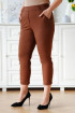 Brązowe materiałowe spodnie cygaretki - Iwetta