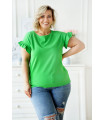 Soczysto-zielona bluzka z falbaną na rękawach - Ferri