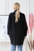 Czarny elegancki płaszczyk plus size z długim rękawem - DELLA