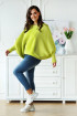 Limonkowy neon sweterek z poziomym splotem - Peyton