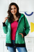 Zielona jesienna pikowana kurtka z kapturem - Alvira