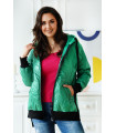 Zielona wiosenna pikowana kurtka z kapturem - Alvira