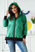 Zielona wiosenna pikowana kurtka z kapturem - Alvira