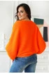 Pomarańczowy neon sweterek z poziomym splotem - Peyton