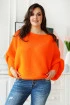 Pomarańczowy neon sweterek z poziomym splotem - Peyton