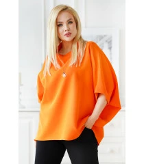 Pomarańczowa bluzka plus size kimono - Marion