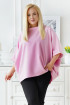 Pudrowo-różowa bluzka plus size kimono - Marion