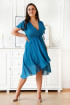 Niebiesko-turkusowa błyszcząca wieczorowa sukienka - Neri