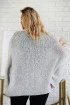 Jasnoszary sweter z grubym splotem i obniżoną linią ramion - Ardea