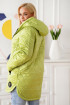 Długa limonkowa wiosenna kurtka pikowana z kapturem - Edwige