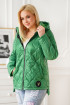 Zielona jesienna kurtka pikowana z dłuższym tyłem - Merila