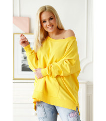 Żółta bluza oversize ze ściągaczami - CAMISA