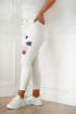 Białe jeansy z ozdobnymi naszywkami - Biance