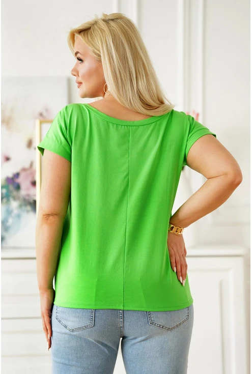Zielona bawełniana bluzka plus size