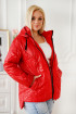 Czerwona jesienna kurtka pikowana z dłuższym tyłem - Merila