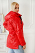 Czerwona jesienna kurtka pikowana z dłuższym tyłem - Merila