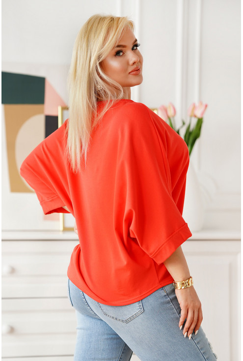 bawełniana bluzka oversize w modnym kolorze