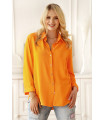 Pomarańczowa koszula plus size zapinana na guziki - Olesia