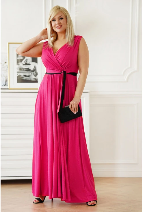 różowa sukienka z rozcięciem duże rozmiary