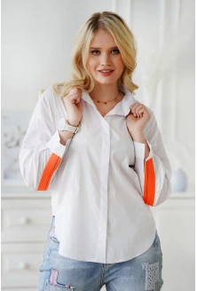 Biała koszula z pomarańczową taśmą na plecach - Loreni