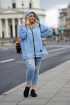 Letnia kurtka przeciwdeszczowa - kolor jasny jeans - Margot