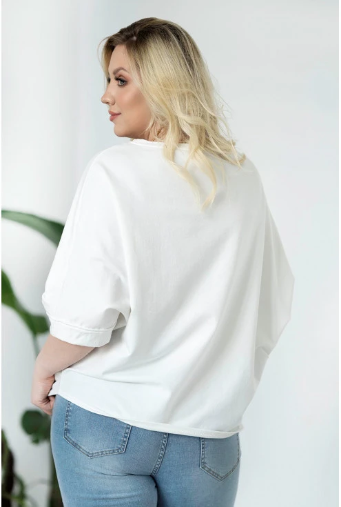 biała bluzka oversize duże rozmiary.