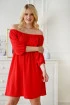 Czerwona sukienka hiszpanka z gumką w talii - Noeli
