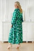 Zielona kopertowa sukienka maxi w kwadraty - Mindy