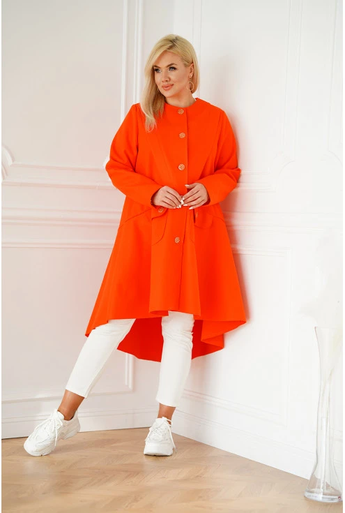 długi pomarańczowy płaszcz duże rozmiary