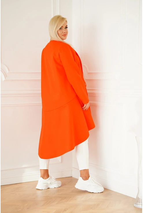 pomarańczowy płaszcz z długim rękawem