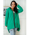 Zielona asymetryczna bluza plus size z kapturem - LUCETTE