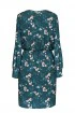 Ciemnozielona ołówkowa sukienka - wzór w kwiaty - Cilia